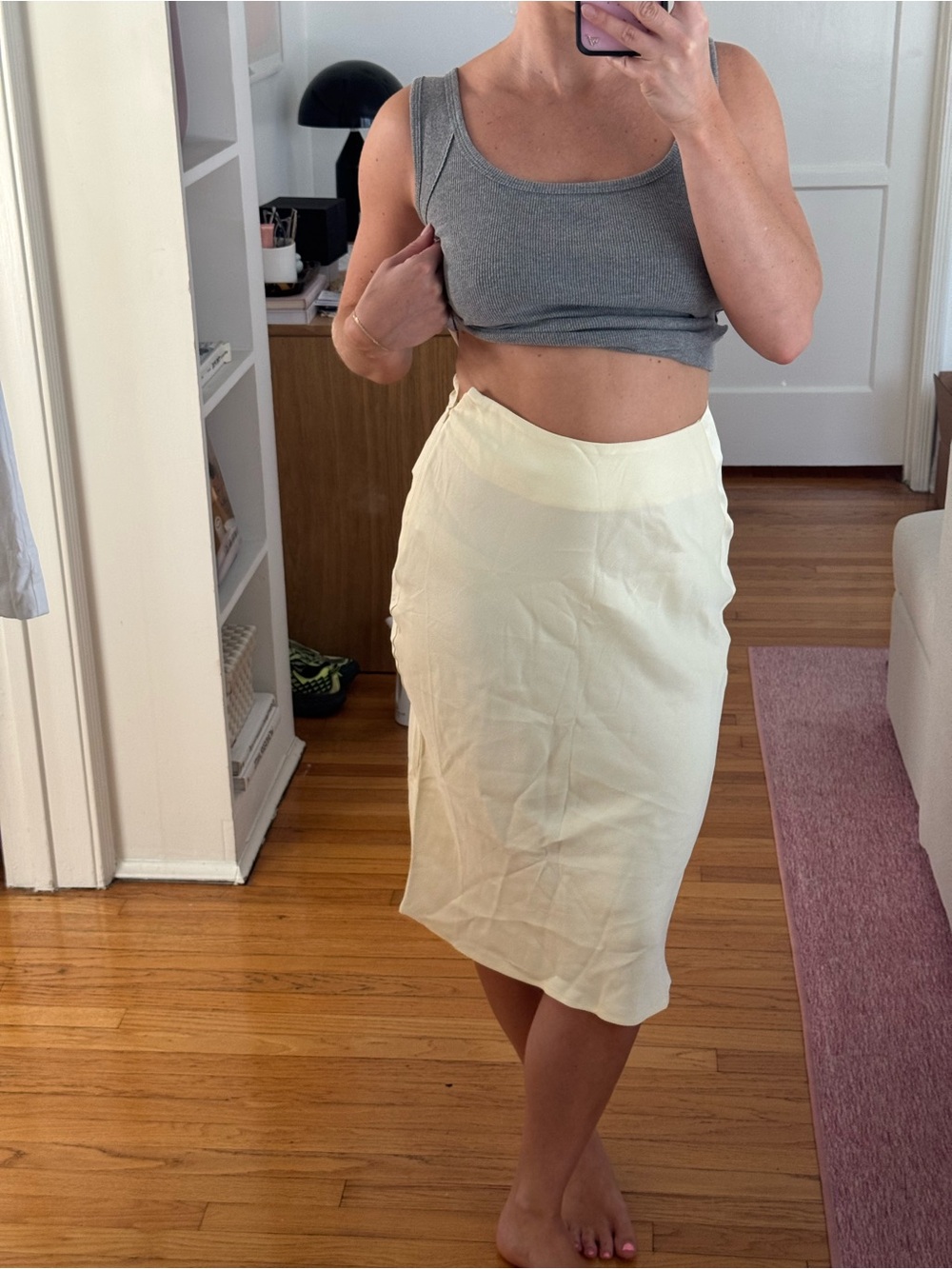 American vintage yellow NWT midi skirt